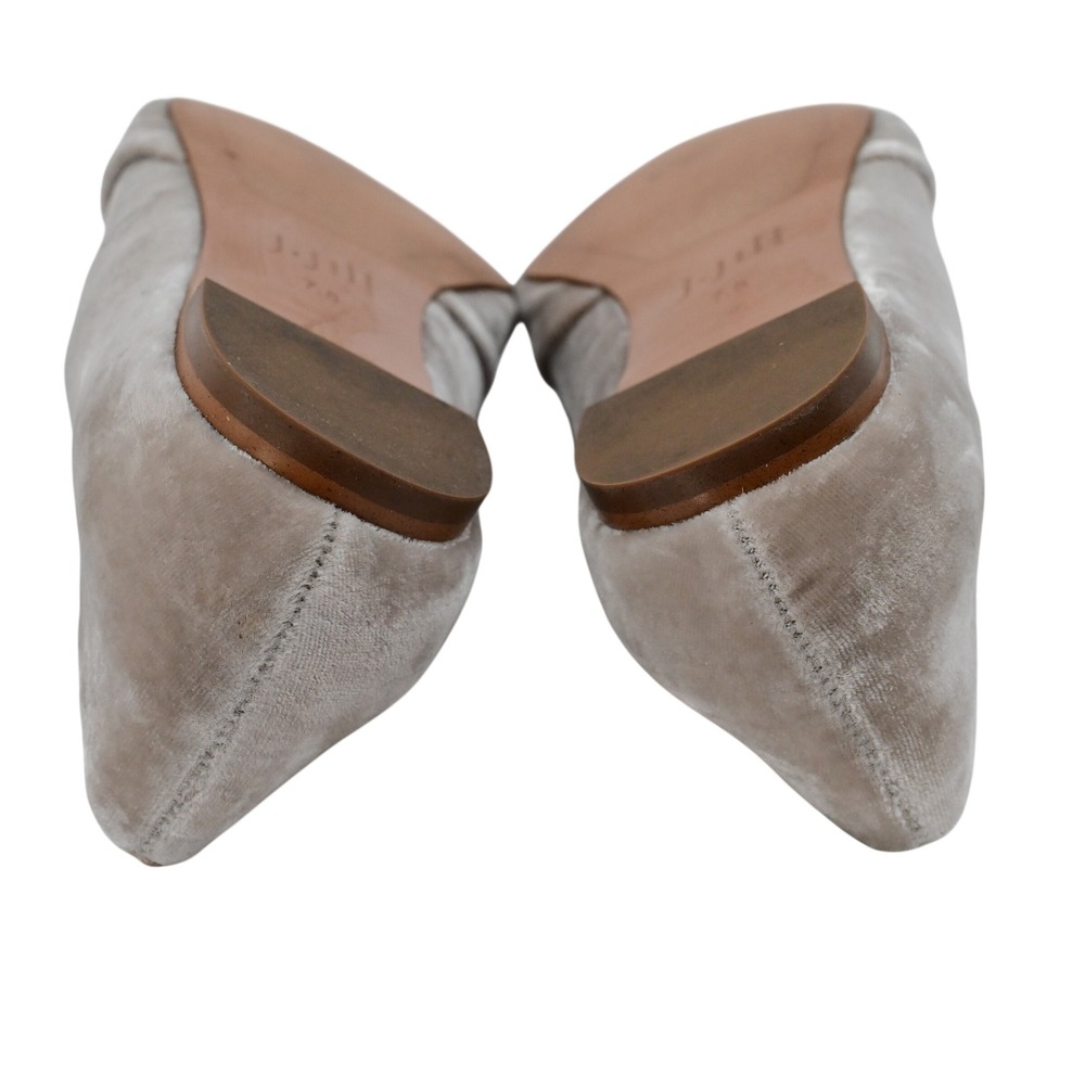 J Jill Women's Velvet Pointed Toe Ballet Flats Bow Accent Taupe Balletcore 7.5 - Picture 7 of 8